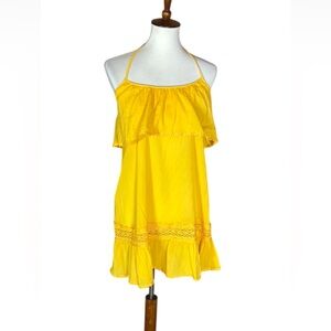 Kate Spade cotton crepe halter top with ruffle top and eyelet lace Size Medium